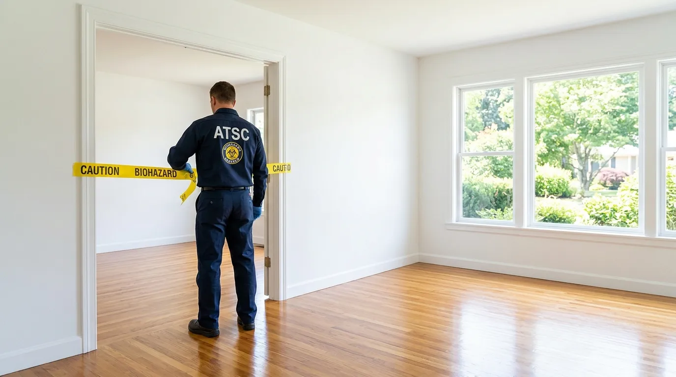 Certified biohazard cleanup crew performing Decomposition Cleanup in Saint Clair